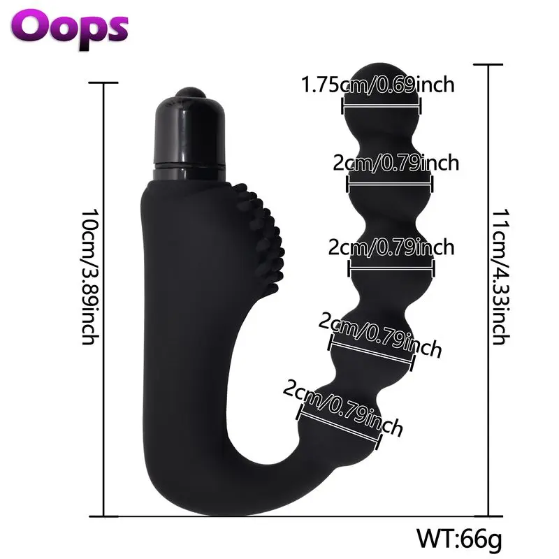 Силиконовые Анальная пробка вибратор бусины анальный массаж простаты гей