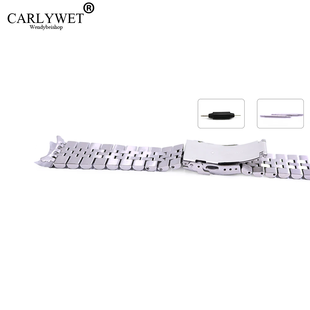 Браслет из нержавеющей стали с изогнутым концом Серебристый браслет для часов