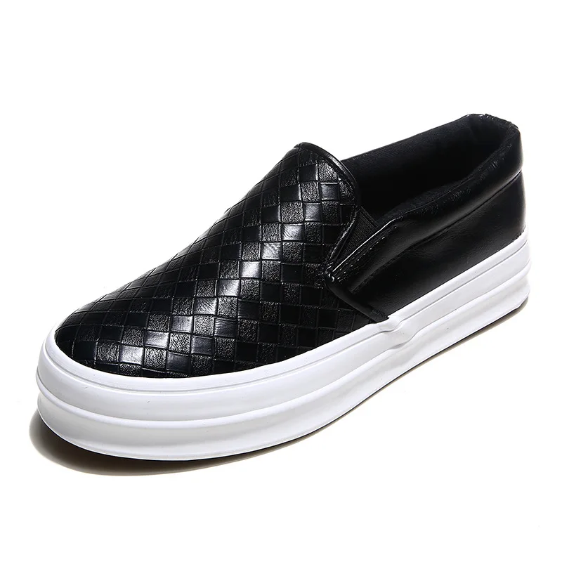 HEE GRAND Platform Loafers Silver Shoes Woman Weave Creepers Slip On Flats Casual Round Toe Women Autumn 3 Colors XWC566 | Обувь