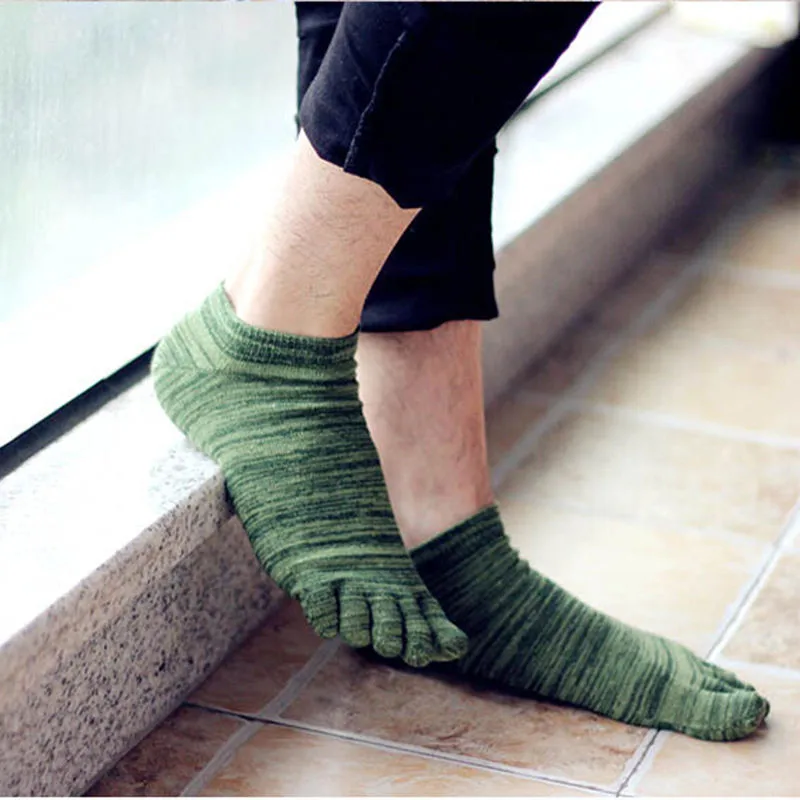 4 цвета мужские хлопковые носки летние с пятью пальцами для мужчин Модные дышащие