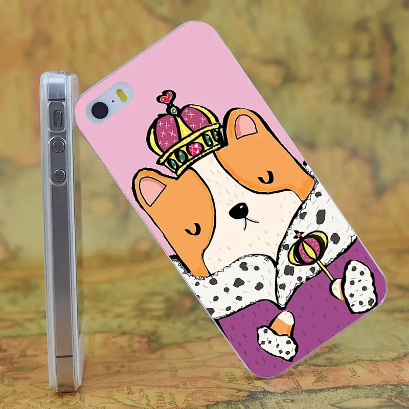 E0851 queen Corgi Прозрачный Жесткий Тонкий чехол для Apple iPhone X XR XS Max 4 4S 5 5S SE 5C 6 6S 7 8 Plus |