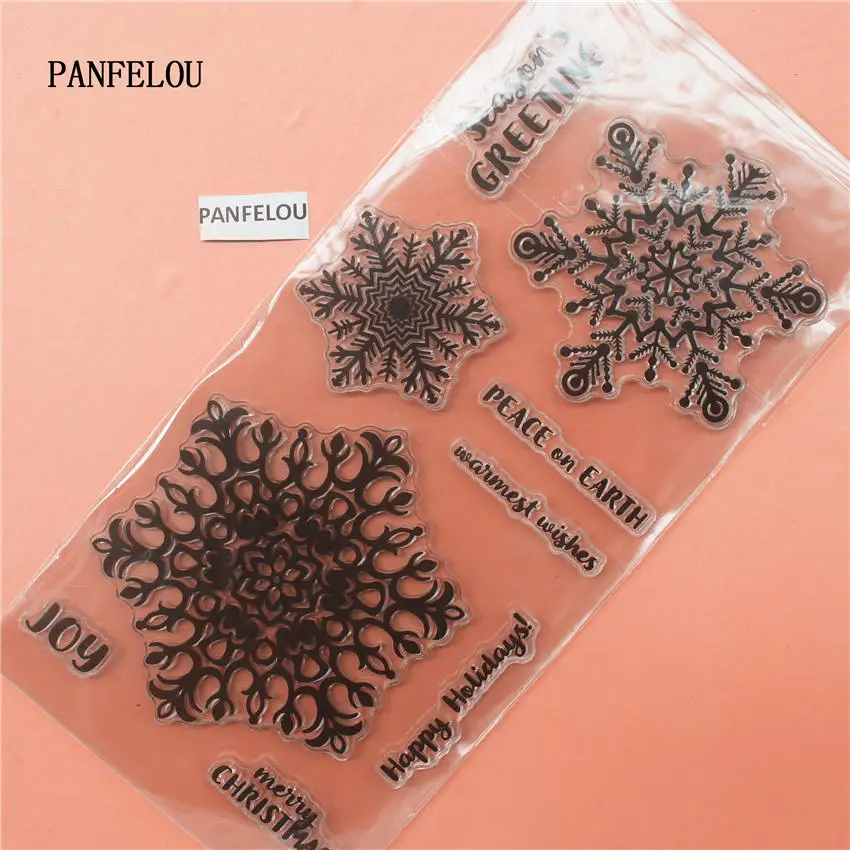 PANFELOU красочные снег прозрачный силиконовый штамп/печать для DIY