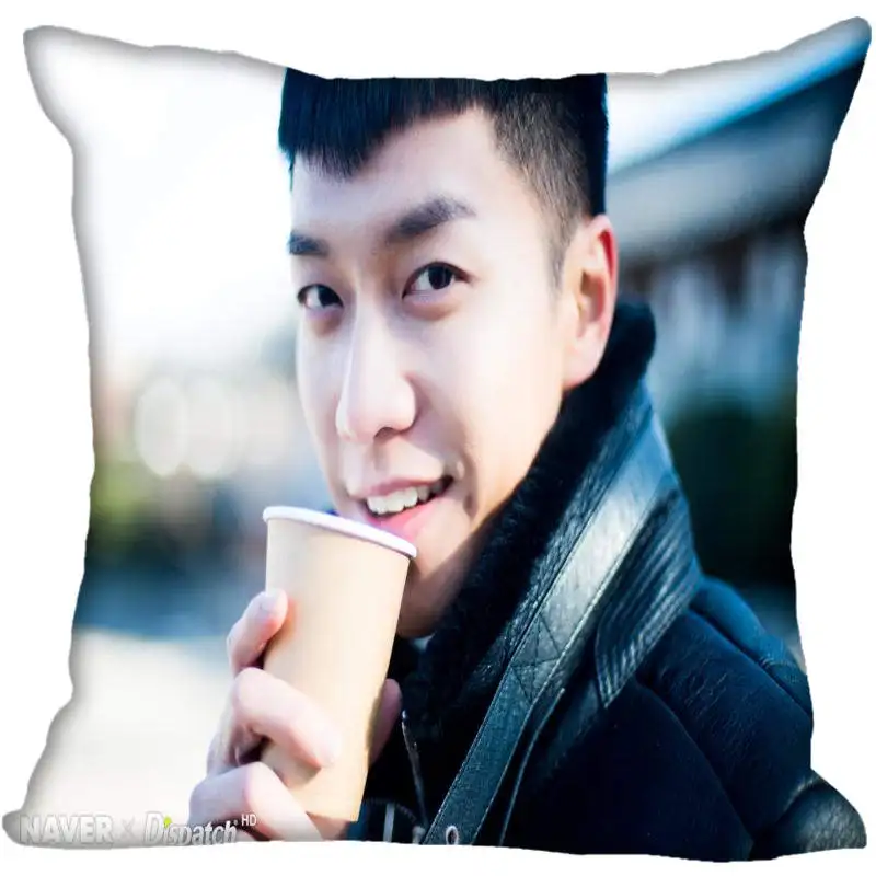 6 На заказ Kpop Lee Seung Gi печатные квадратные шелковые наволочки 40x40 см, 35x35 см одна сторона атласная Наволочка логотип - Цвет: 6