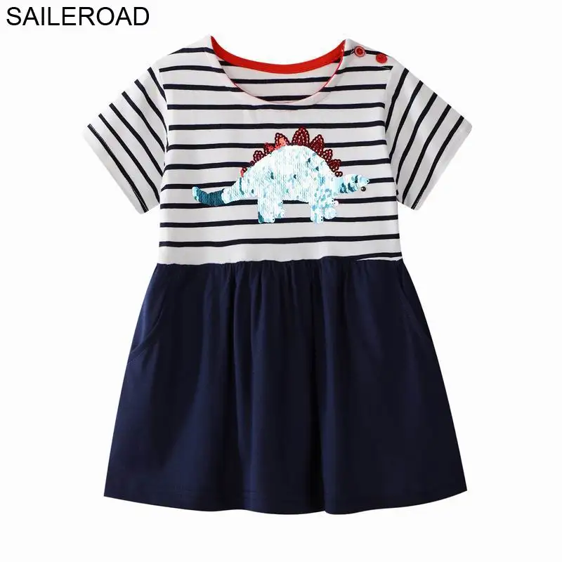 dress391 same photo ПАРУСНАЯ ПЛАТЬЕ Динозавров Платье для девочек 7лет Одежда для девочек Вышивка с пайетками для девочек Платье детские платья - Цвет: dress391 same photo