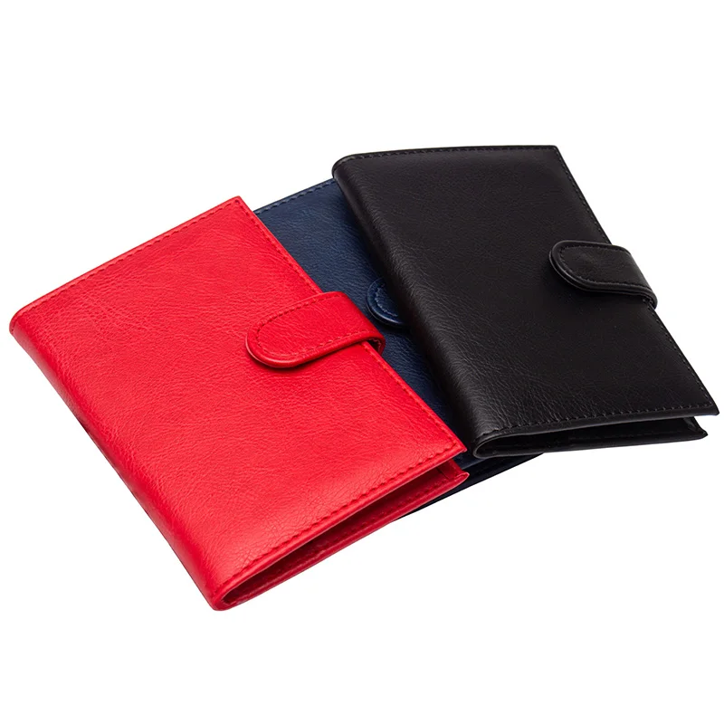 Russian black Buckle solid color casual passport cover Built in RFID Blocking Protect personal information | Багаж и сумки