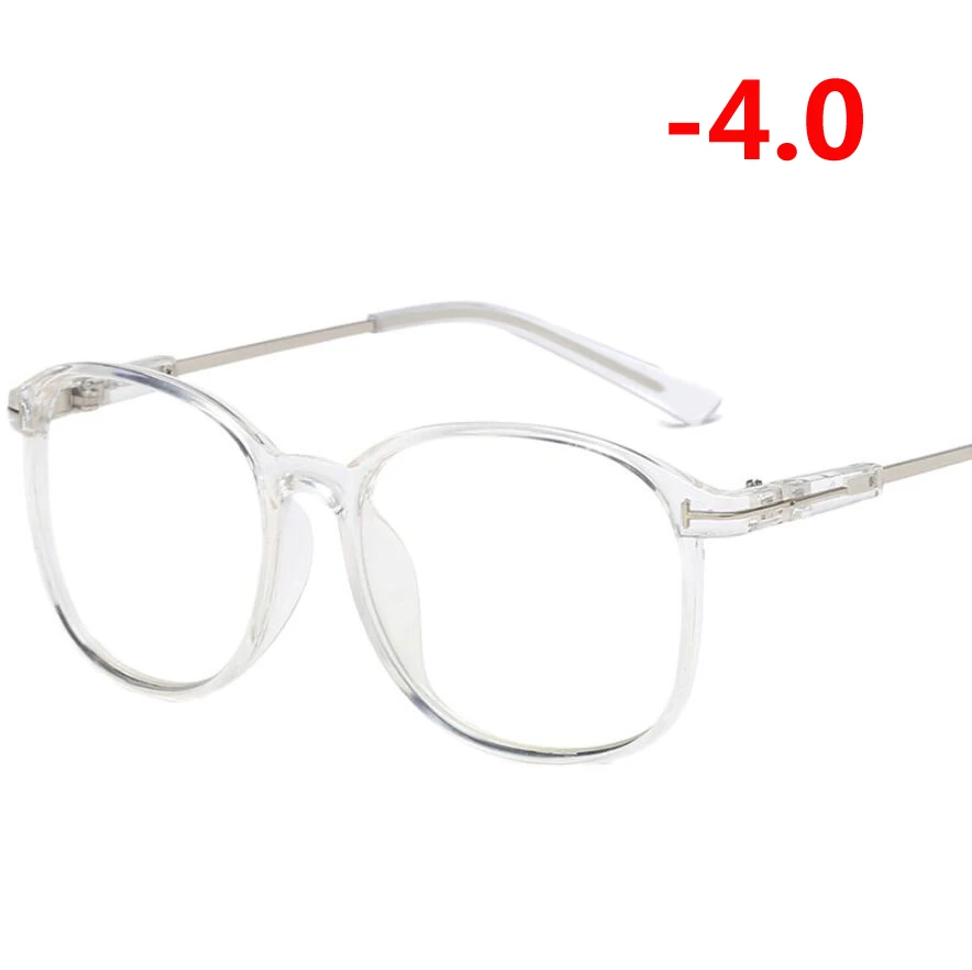 Myopia 400 0,5-1,0-1,5-6,0 анти-синий светильник очки Близорукость ретро прозрачная и черная оправа очки по рецепту для унисекс - Цвет оправы: Myopia 400