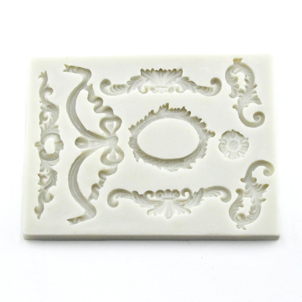 European Mirror frame embossed retro silicone mold fondant cake decoration chocolate candy jelly dry Pace too | Дом и сад