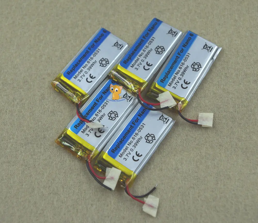 Sinbeda 330mAh 3 7 V литий ионная батарея Замена для iPod Nano 6 6th Gen 8GB 16GB Nano6 330mAh|Аккумуляторы