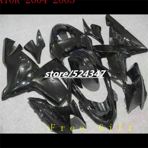 

all black Fairings FOR KAWASAKI NINJA ZX10R 04-05 ZX 10R 04 05 ZX-10R 10 R 2004 2005 fairing kits for Ninja-Hey