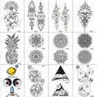 VANKIRS цветок хны из черных индейцев, временные тату-наклейки, мандала, цепочка, племенные тату, Louts Girls, ананас, искусственные татуировки