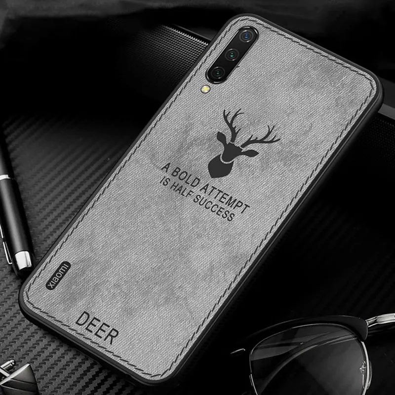 Чехол для телефона для Xiaomi mi A3 mi 9 Lite чехол Классический тканевый бампер Fundas задняя крышка для Xiaomi mi A3 mi 9 Lite CC9 CC 9E Hoesje - Цвет: Gray