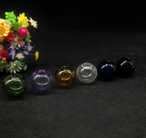 

50pcs 16mm mix color round Orb ball shape glass globe bubble with 4mm hole glass vial pendant diy glass bottle dome jar necklace