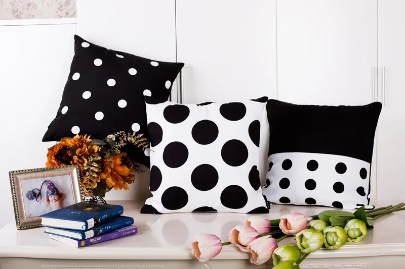 Современная Минималистичная черно белая наволочка для подушки Геометрическая в