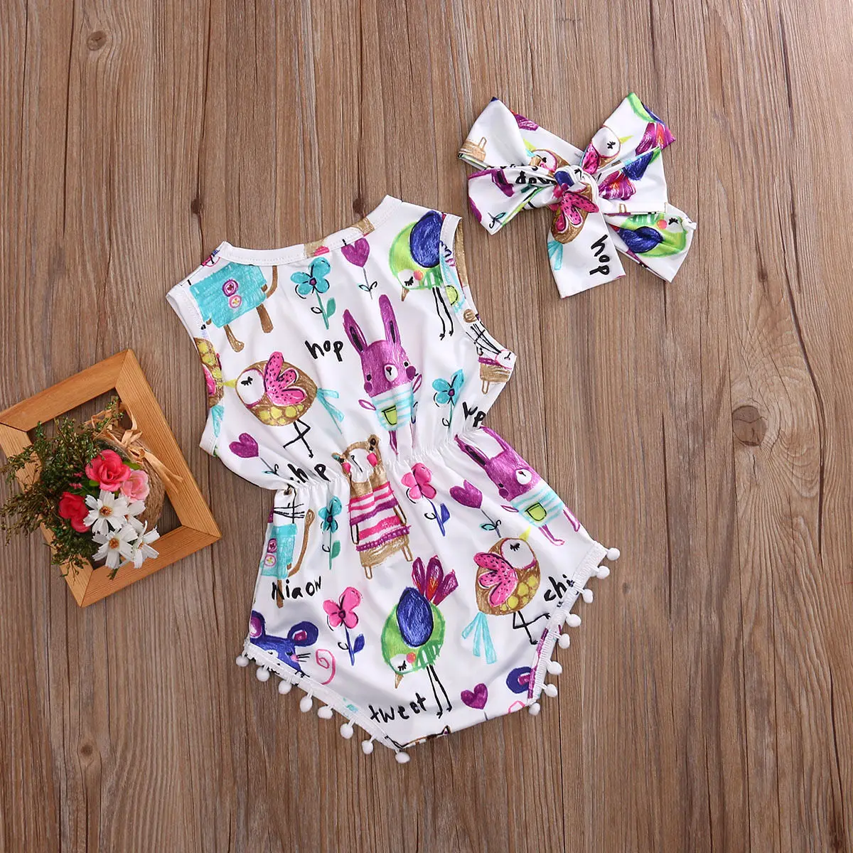 Одежда для новорожденных маленьких девочек с повязкой боди милый прекрасный