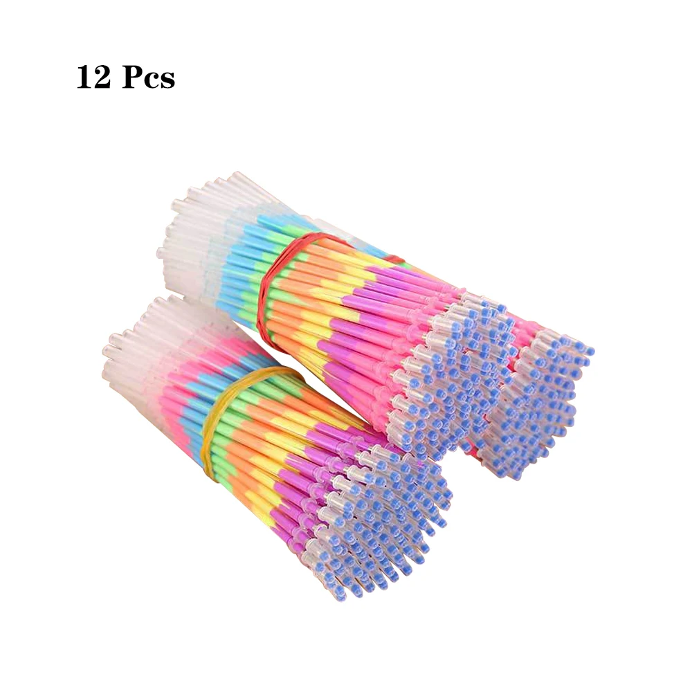 

6Pcs 0.5mm Pen Refills Multi-color Rainbow School Office Supplies Highlighter Pen Core