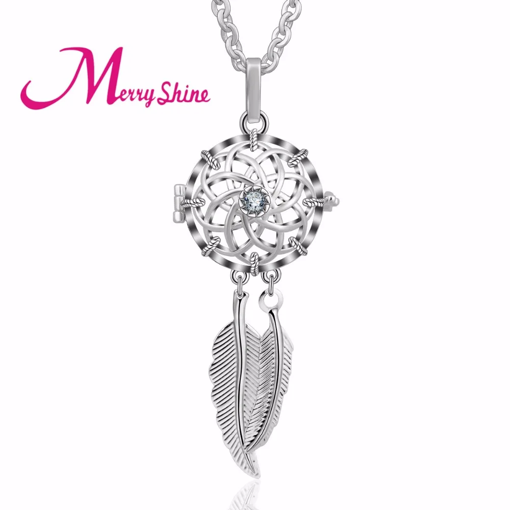 Crystal Flower Cage Pendant Angel Caller with Lovely Leaves for Mother Mexican Bola Ball Harmony | Украшения и аксессуары