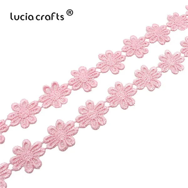 Lucia crafts 2,5 см ручной работы лоскутный материал с кружевной лентой пошив одежды «сделай сам» кружевная отделка головные уборы аксессуары 2 ярдов N0408 - Цвет: C1 Pink