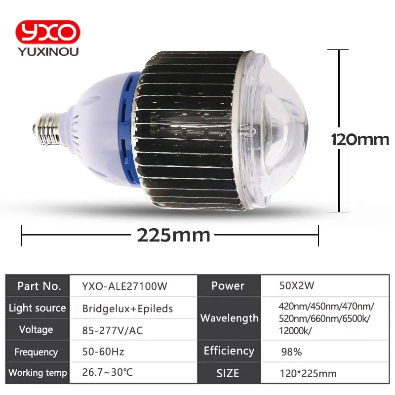 1 шт. светодиодный светильник для аквариума 100 Вт E27|Промышленные LED-лампы| |