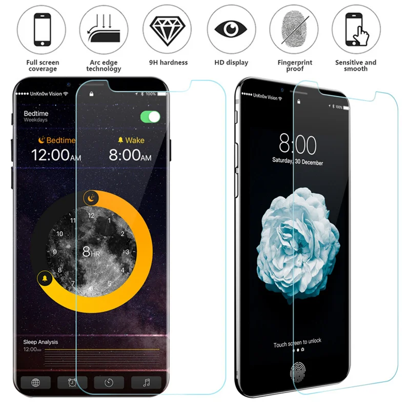 С уровнем твердости 9H защитная пленка из закаленного стекла для iphone X 6 7 5 s se/6/6s/8 plus