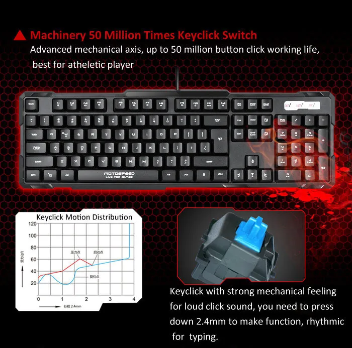 MOTOSPEED K81 механическая клавиатура игровая мультимедийные сочетания клавиш для