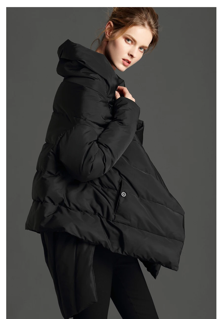 Winter Jacket Women 90% White Duck Down Parkas Loose Warm Thicken Snow Short Outwear Female Fashion Stand Collar Overcoat