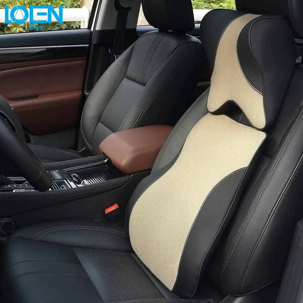 

LOEN 1 Set Car Seat Lumbar Support Cushion Memory Foam Soft Fabric Foam Neck Pillow Headrest For Car Home Office Drop Shipping