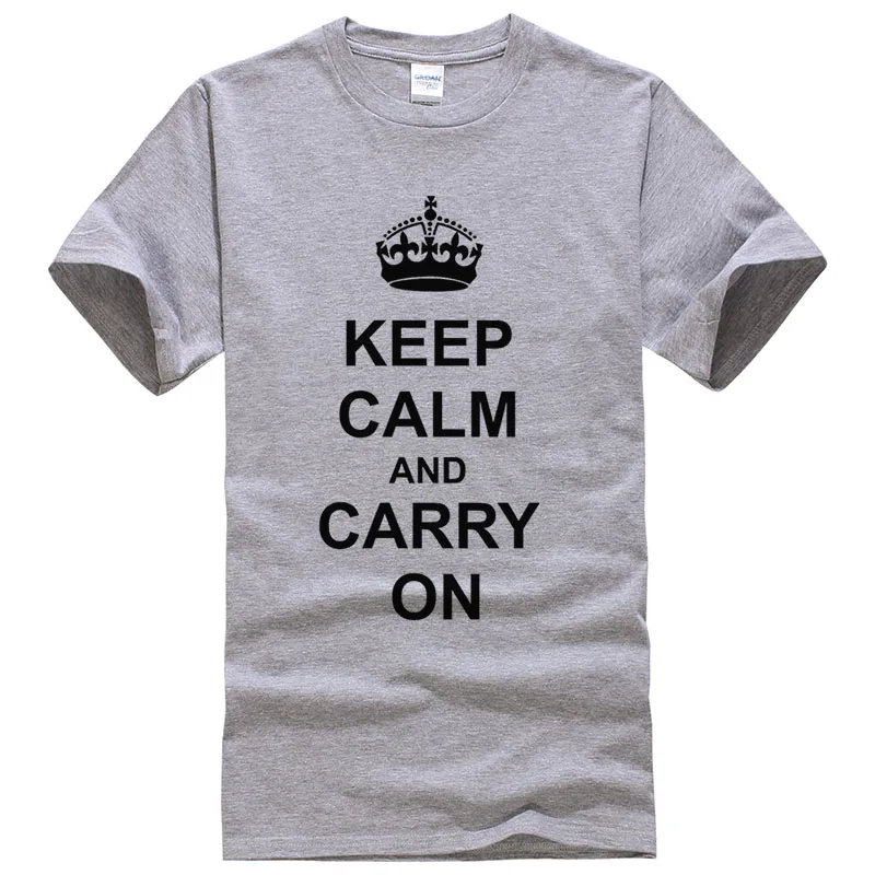 2017 Модные топы надпись Keep Calm And Carry On летняя футболка с принтом мужские и женские
