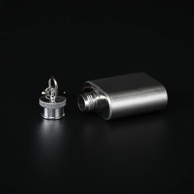 Мини карманная тазобедренная колба с кольцом для ключей брелок 1Oz