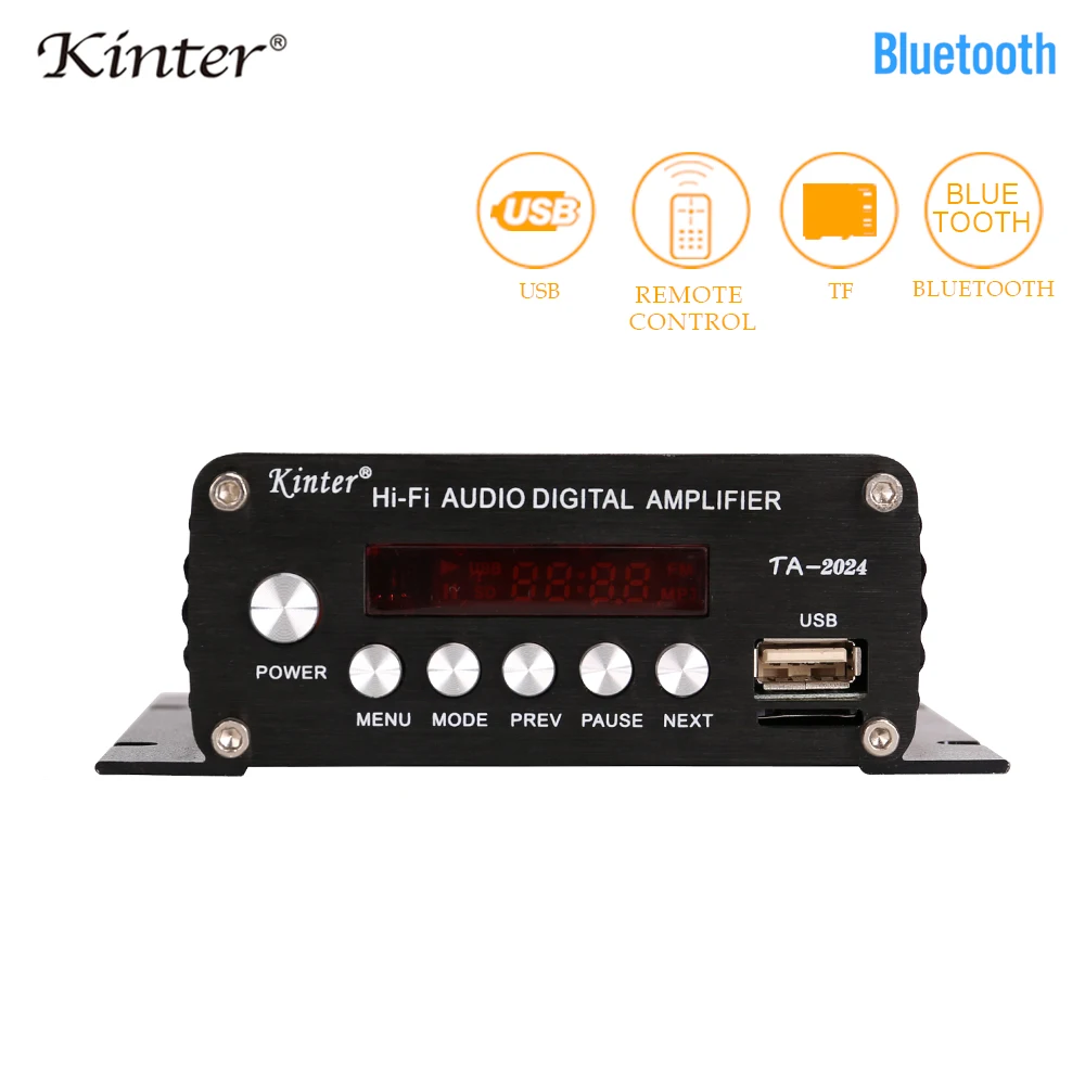 Kinter TA 2024 для bluetooth hifi цифровой усилитель мощности класса T аудио 2.0CH tda2024 20 W с USB TF