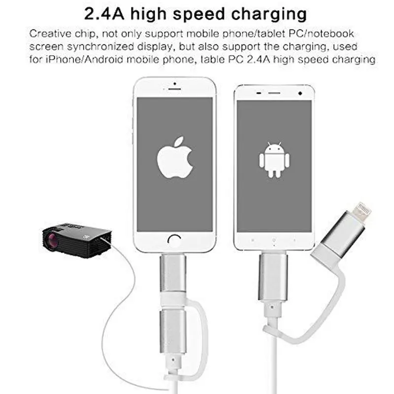 3 в 1 для MHL HDMI кабель Samsung A7 J5/для iPhone X 8 7 6 Plus Huawei Micro USB к адаптер HDTV ТВ разъем|Кабели