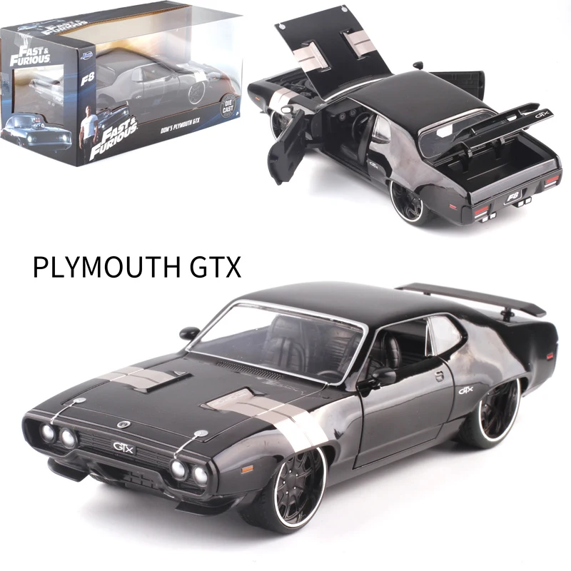 22 см 1:24 Масштаб металлический сплав 1972 DOM'S PLYMOUTH GTX Быстрый гоночный автомобиль авто Модель литые автомобили игрушки F детская коллекция
