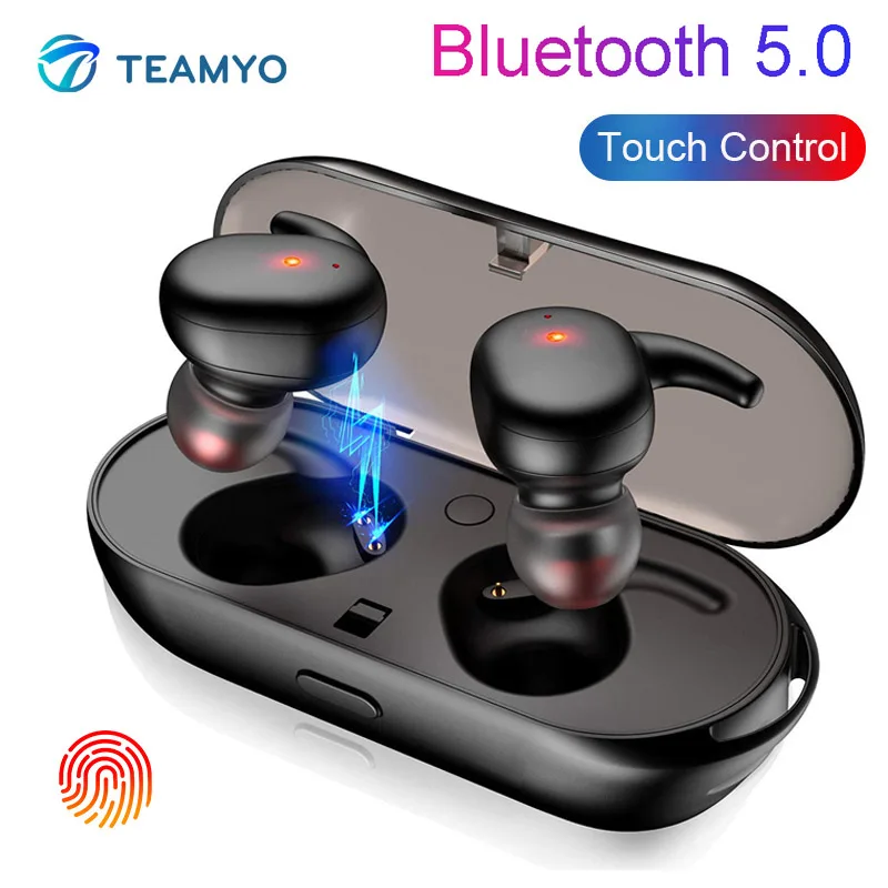 TEAMYO TWS bluetooth 5 0 наушники мини беспроводные с сенсорным управлением спортивные