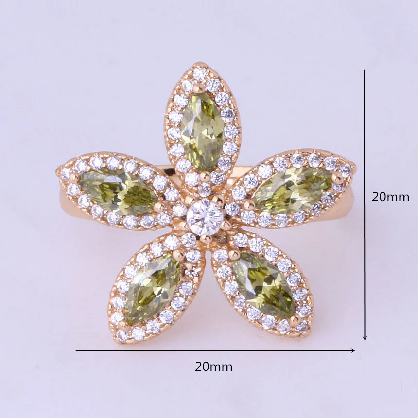 Любовный монолог изысканное свадебное кольцо в форме цветка с зеленым