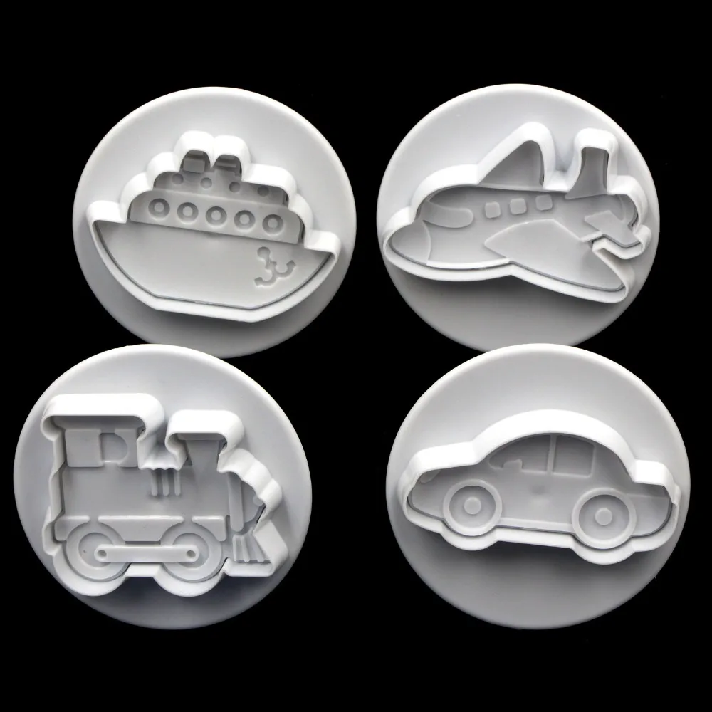 4 шт. пластиковые плунжеры для автомобилей формы торта украшения печенья помадки