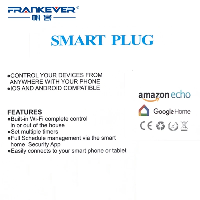 FRANKEVER Wi Fi Smart Plug Выход ЕС разъем функция времени беспроводной Дистанционное
