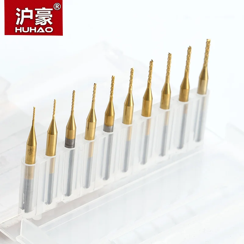 HUHAO 10 шт./лот 3 175 мм Оловянное покрытие кукуруза резак резки PCB фрезерные биты