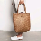 Женские модные дизайнерские кружевные сумки, сумки-тоуты, плетеная Сумка из ротанга, сумка на плечо, соломенная сумка для покупок