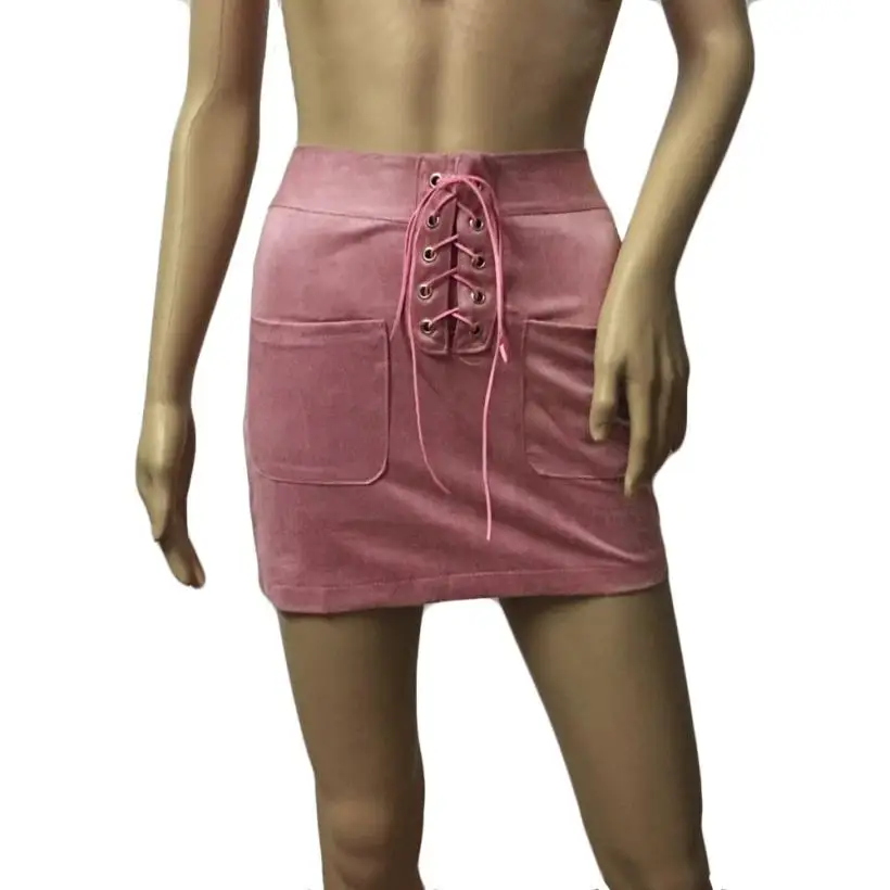 JAYCOSIN модная женская Повседневная повязная юбка с завышенной талией розовая