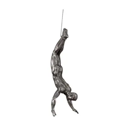 Silver Забавные персонажи альпиниста, статуя из смолы, настенные украшения, креативные, смелые предметы интерьера для дома, ТВ-фон, Настенная подвеска - Цвет: Silver