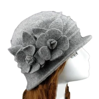 2018 new women fedoras 100 pure wool dome winter hats for women floral casual brand warm lady autumn floppy soft girls fedoras