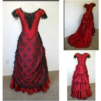 historicalcustomer made red 1800s victorian dress 1860s civil war dress vintage costumes southern belle prom gown us6 36 v 356