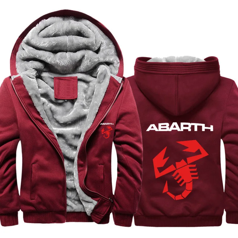 806 Толстовки мужские автомобиль ABARTH логотип печати куртка Мужские толстовки Зимний толстый теплый флис хлопок молния камуфляж реглан мужские пальто куртка - Цвет: 806