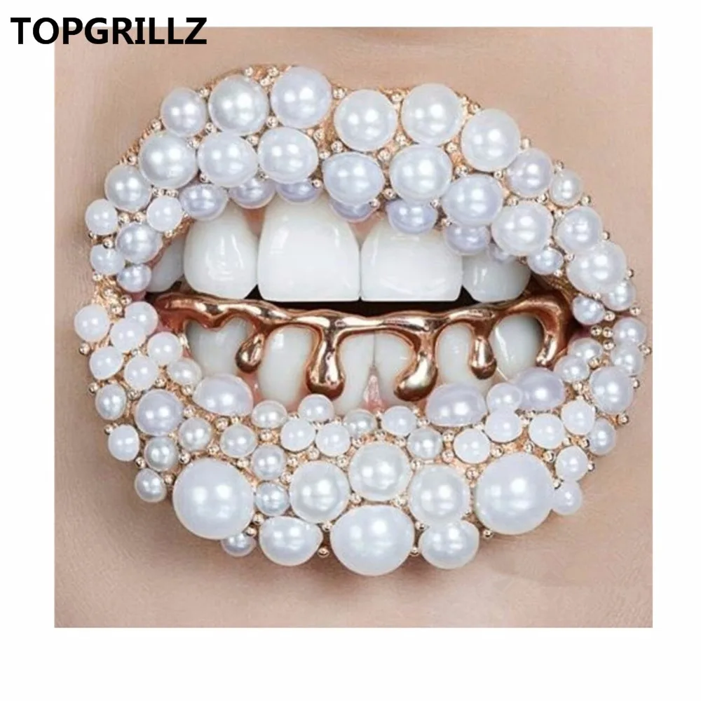 TOPGRILLZ пользовательские подходят позолоченные хип-хоп ЗУБЫ грили капельного гриля шапки Нижняя зуб гриль