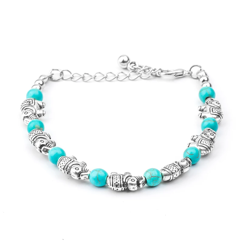 MISANANRYNE Wholesale Fashion Jewelry Cute Elephant Pretty Natural Stone Chain Bracelet | Украшения и аксессуары