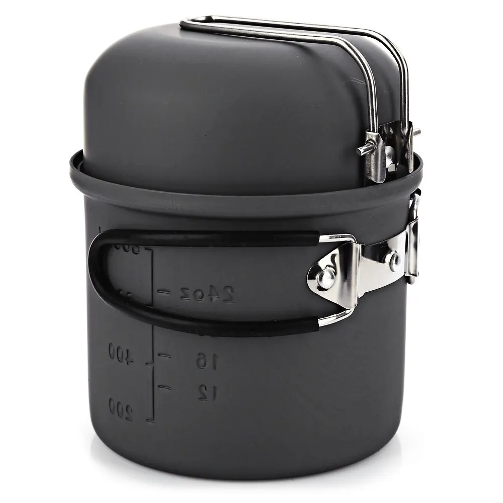 ALOCS CW - C01 Tableware Portable 1-2 Person 7pcs Camping Stove Cook Set With Pot Bowl Alcohol For Outdoor Hiking Picnic | Спорт и