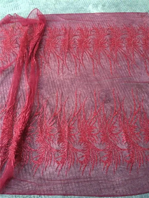 Великолепная ярко синяя блестящая французская сетчатая кружевная ткань