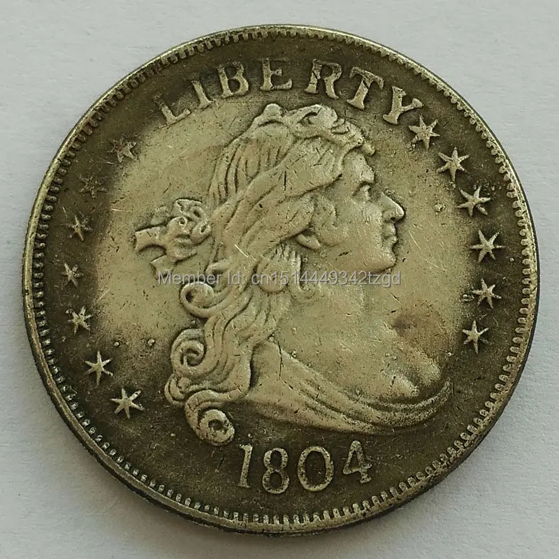 1804 США Freedom God Head фэн шуй Лаки Серебряная монета латунь коллекция монет Реплика