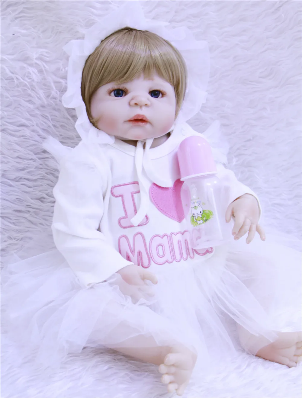 

Bebe alive reborn 23" full silicone reborn baby dolls girl body children bathe doll toy gift alive babies bonecas BJD dolls