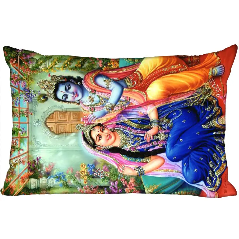 Pillowcase Пользовательские радха кришна Новое поступление наволочки 45x35 см(одна сторона) прямоугольник молния печати бросить свадебные декоративные наволочки крышки - Цвет: Pillowcase