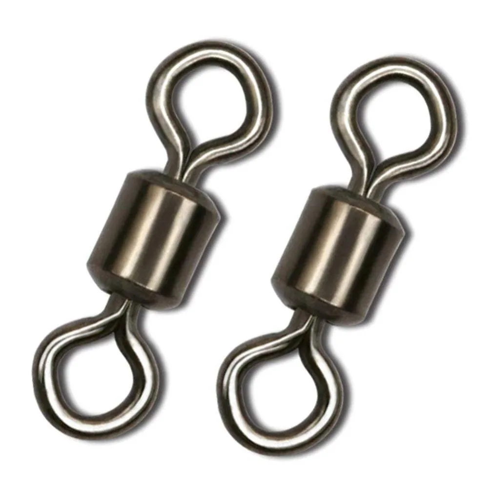 

50Pcs 29LB-88LB Rolling Barrel Fishing Swivel With Solid Ring Rolling Swivel Fish Hook Line Connector Fishing Tackle Accessories